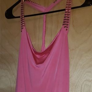 Hot Pink Dress with Gold accents